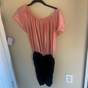 Pink and black dress